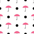 Seamless pink umbrella pattern Royalty Free Stock Photo