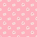 Seamless pink vector envelopes pattern. Concept of love and Valentines day.