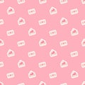 Seamless pink vector envelopes pattern. Concept of love and Valentines day.