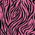 Seamless pink zebra skin pattern. Glamorous zebra skin print