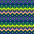 Seamless pixel geometric folk pattern background