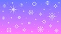 Seamless Pixel Snowflake Pattern on Purple Pink Gradient Vector Background Royalty Free Stock Photo