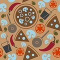 Seamless Pizza pattern.