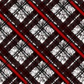 Seamless plaid check pattern in red, white and black. eps10