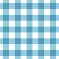 Seamless plaid checkered gingham pattern background. blue white fabric texture. Abstract geometric template. Vintage picnic Royalty Free Stock Photo