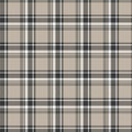 Seamless plaid and checkered patterns in black brown and white for textile design. Royalty Free Stock Photo