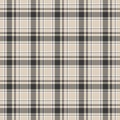 Seamless plaid and checkered patterns in black brown and white for textile design. Royalty Free Stock Photo