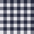 Seamless plaid and checkered patterns in dark blue and white for textile design. Royalty Free Stock Photo