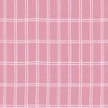 Seamless plaid pattern with double hand drawn grid on pink background