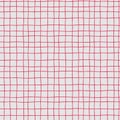Seamless Plaid Pattern With Hand Drawn Checks On RedColor Of The Year Viva Magenta Background