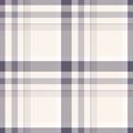 Seamless plaid pattern in pastel cream, purple, dusty pink, gray and white