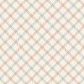 Seamless plaid pattern tattersall in soft cashmere grey, pink, beige. Windowpane gingham plaid graphic for dress, skirt. Royalty Free Stock Photo
