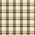 Seamless plaid patterns in brown and beige for textile design.