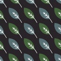 Seamless plant leaves pattern. Vector hand drawn illustration Royalty Free Stock Photo