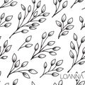 Seamless plant pattern. Royalty Free Stock Photo