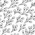 Seamless plant pattern. Royalty Free Stock Photo