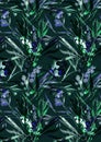 A seamless plantl pattern, creating a elegant design. Royalty Free Stock Photo