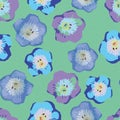 Seamless plants pattern background with abstract flower watercolour , greeting card or fabric