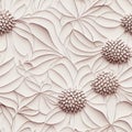 Seamless Plaster Textured Floral Background. AI generated Illustration