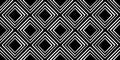 Seamless Playful Hand Drawn Black And White Concentric Diamond Stripes Fabric Pattern Or Wallpaper Motif