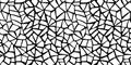 Seamless Playful Hand Drawn Black And White Cracked Cobblestone Tile Mosaic Fabric Or Wallpaper Pattern