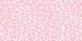 Seamless playful hand drawn light pastel pink cracked cobblestone tile mosaic fabric pattern