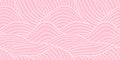 Seamless playful hand drawn light pastel pink wavy rolling hills doodle pattern Royalty Free Stock Photo