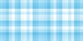 Seamless playful light pastel blue gingham plaid fabric pattern