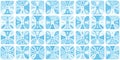 Seamless playful light pastel blue stained glass motif fabric pattern