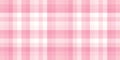 Seamless playful light pastel pink gingham plaid fabric pattern