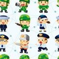 Seamless police and soldier pattern