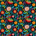 Seamless Polish folk floral pattern