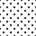 Seamless Polka Dot Pattern Background. Black Dots On White Background.