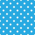 Seamless polka dot pattern background. White dots on blue background. Royalty Free Stock Photo
