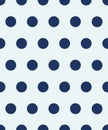 Seamless polka dot pattern. The blue circles on a white background. Vector illustration. Royalty Free Stock Photo