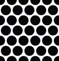 Seamless polka dot pattern in triangular arrangement. Black dots on white background. Vector illustration Royalty Free Stock Photo