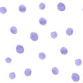 Seamless polka dot pattern from watercolor paint violet circles. illustration for your design.