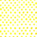 Seamless polka dot pattern from watercolor paint yellow circles. Vector illustration for your design