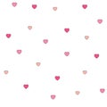 Seamless polka dot pink hearts pattern