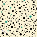 Seamless polka dots pattern, with circles/dots, strokes and spla Royalty Free Stock Photo