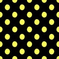 Seamless polka dots pattern vector background vintage retro abstract design colorful art with circle shapes black yellow Royalty Free Stock Photo