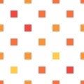 Seamless polka square pattern in different colors. Orange theme. Sipmle flat vector wallpaper.