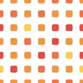 Seamless polka square pattern in different colors. Orange theme. Sipmle flat vector wallpaper.