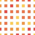 Seamless polka square pattern in different colors. Orange theme. Sipmle flat vector wallpaper.