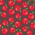 Seamless polygon red apple pattern Royalty Free Stock Photo