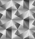 Seamless Polygonal Monochrome Transparent Pattern. Optical Illusion of Volume and Depth
