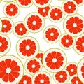 Seamless pomelo vector pattern. Minimalistic food background. Vitamins repeatable texture.