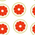 Seamless pomelo vector pattern. Minimalistic food background. Vitamins repeatable texture.