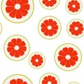 Seamless pomelo vector pattern. Minimalistic food background. Vitamins repeatable texture.