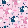 Seamless poodle dog pattern vector illustration